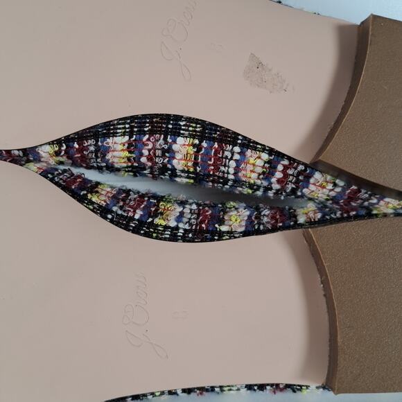 J Crew Cap Toe Ballet Flats Womens 8 Black Patent Multicolor Sparkle Tweed Shoes - Picture 12 of 14